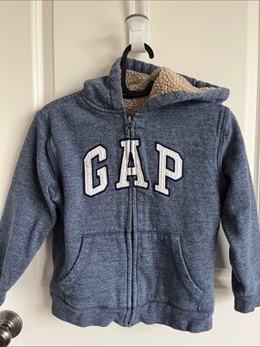 GAP Kids Heather Blue Sherpa Zip Hoodie